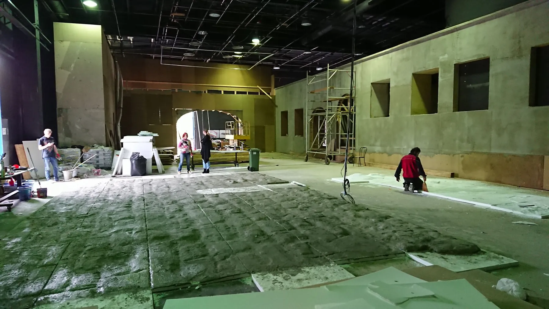 Scenic build inside the Studio 6-7 complex
